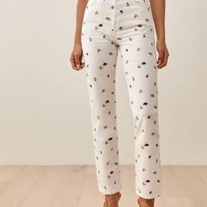 Reformation Cynthia Fruit Loops High Rise Straight Jeans